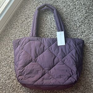 Athleta Deep Purple All About Quilted Tote Bag NWT